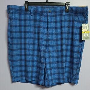 PGA Tour Blue Plaid Men's Golf Shorts